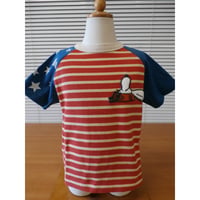 DENIM DUNGAREE/　SNOOPY ボーダーTEE