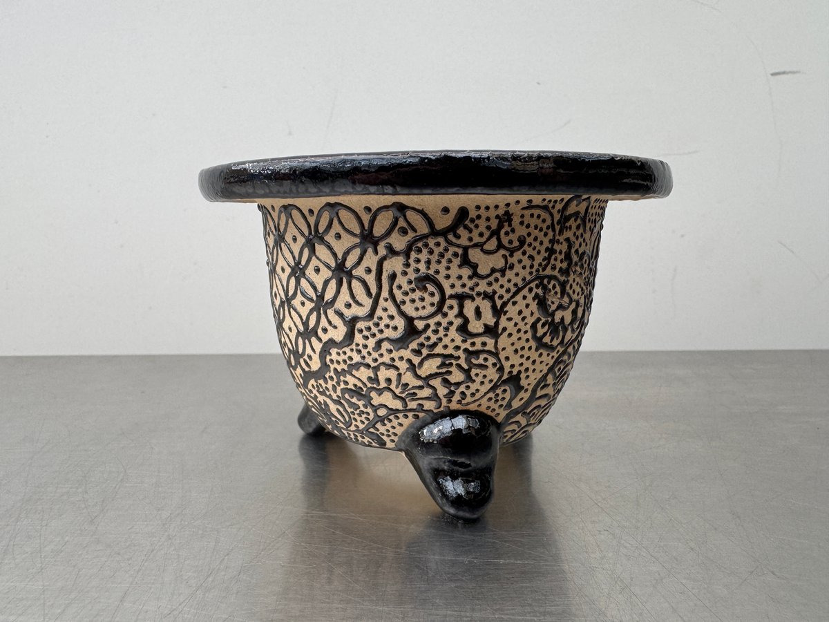 石舟鉢　逸品会　和鉢　彫り鉢 2】錦鉢 富貴蘭鉢 賀茂黒装飾 | 村長の直売所