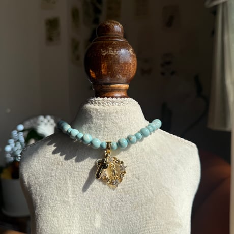 Power stone necklace【turquoise】