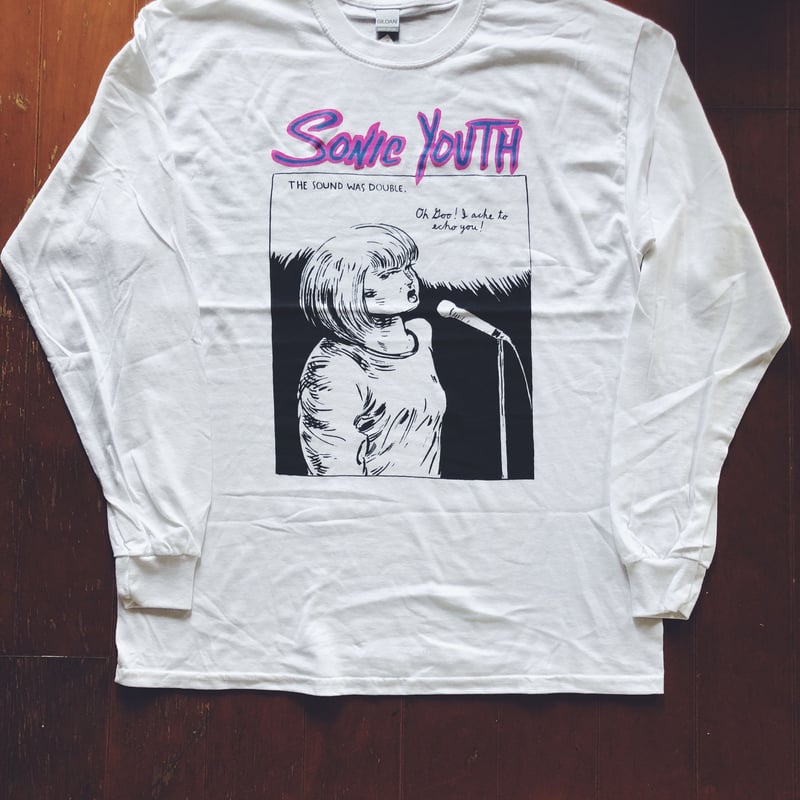 Sonic Youth ロングスリーブ Echo Tシャツ ホワイト/M | ah8760