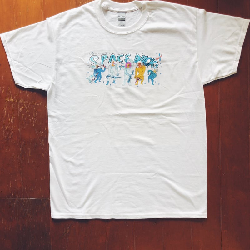ダニエル・ジョンストン Space Ducks Tシャツ ホワイト/L