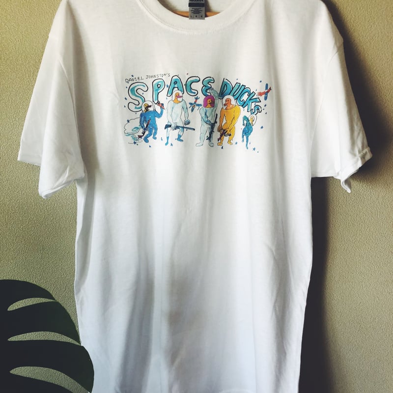 ダニエル・ジョンストン Space Ducks Tシャツ ホワイト/L