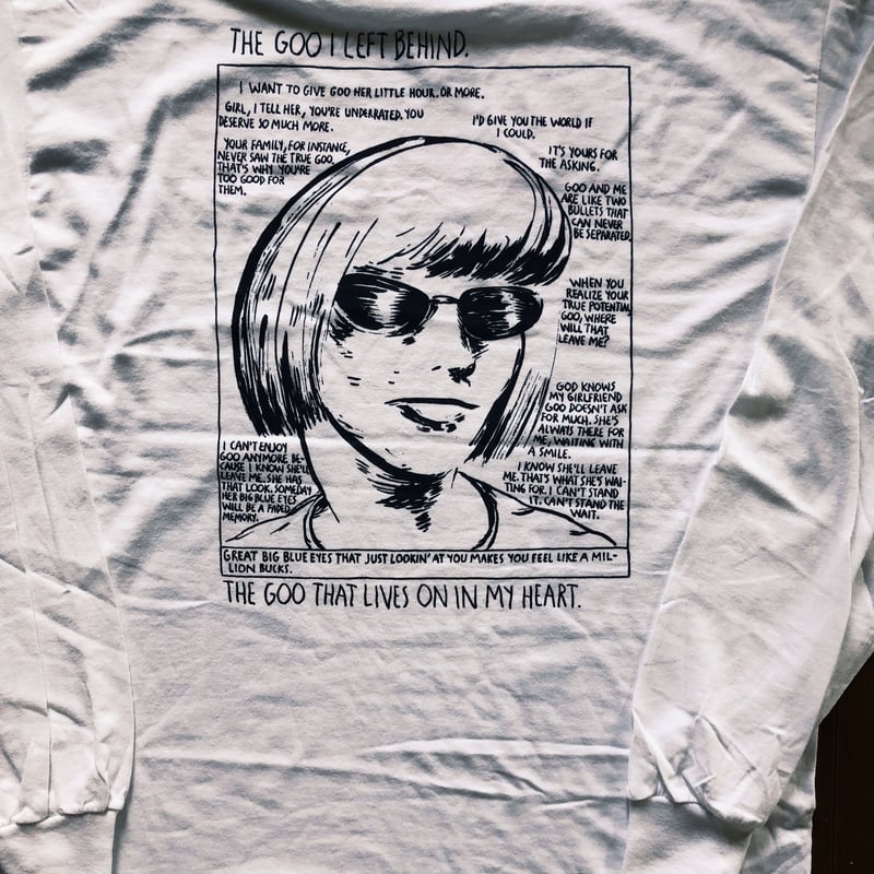 Sonic Youth ロングスリーブ Echo Tシャツ ホワイト/M | ah8760