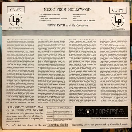 Percy Faith And His Orchestra / MUSIC FROM HOLLYWOOD