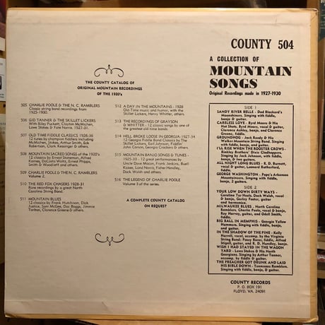 Various Artists / A COLLECTION OF MOUNTAIN SONGS