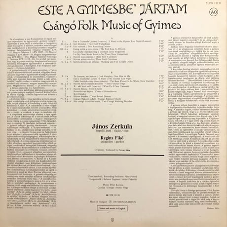 Zerkula Janos, Fiko Regina / CSANGO FOLK MUSIC OF GYIMES