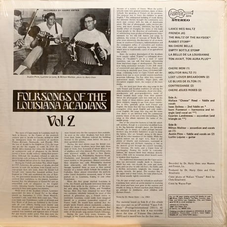 FOLKSONGS OF THE LOUISIANA ACADIANS VOL.2