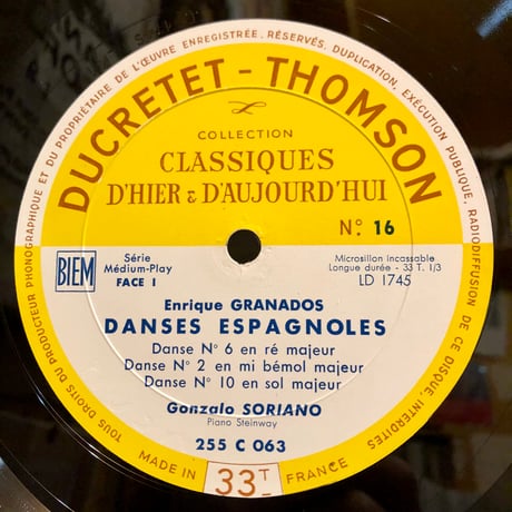 Gonzalo Soriano / ENRIQUE GRANADOS - LES DANSES ESPAGNOLES (10inch LP)
