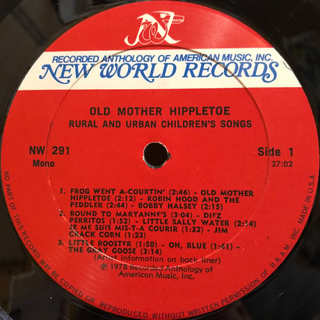 OLD MOTHER HIPPLETOE - RURAL AND URBAN CHILDREN’S SONGS