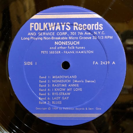 Pete Seeger And Frank Hamilton / NONESUCH AND OTHER FOLK TUNES