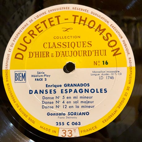 Gonzalo Soriano / ENRIQUE GRANADOS - LES DANSES ESPAGNOLES (10inch LP)