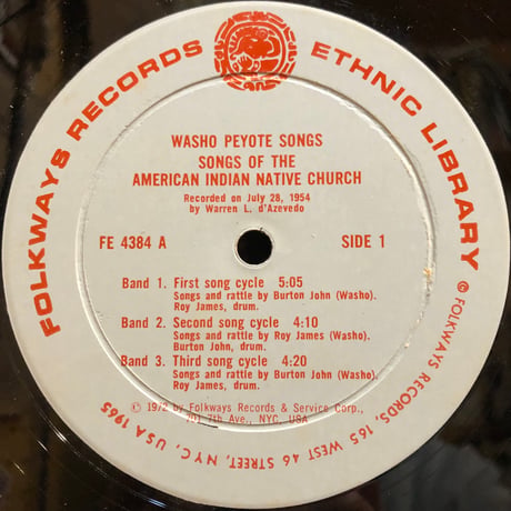 WASHO-PEYOTE SONGS