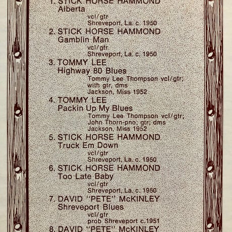 PACKIN’ UP MY BLUES - BLUES OF THE DEEP SOUTH 1950~1961