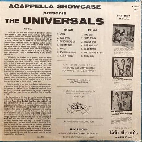 ACAPELLA SHOWCASE PRESENTS THE UNIVERSALS