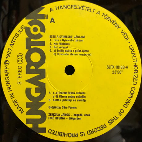 Zerkula Janos, Fiko Regina / CSANGO FOLK MUSIC OF GYIMES