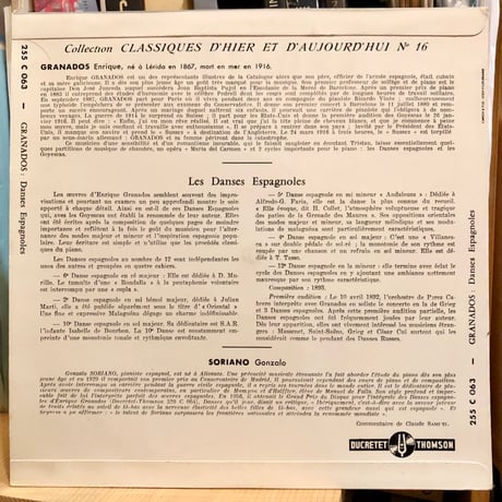 Gonzalo Soriano / ENRIQUE GRANADOS - LES DANSES ESPAGNOLES (10inch LP)