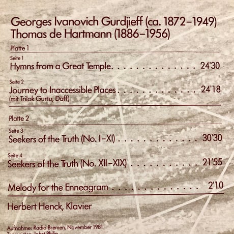 Herbert Henck / GURDJIEFF - DE HARTMANN (2 LP)