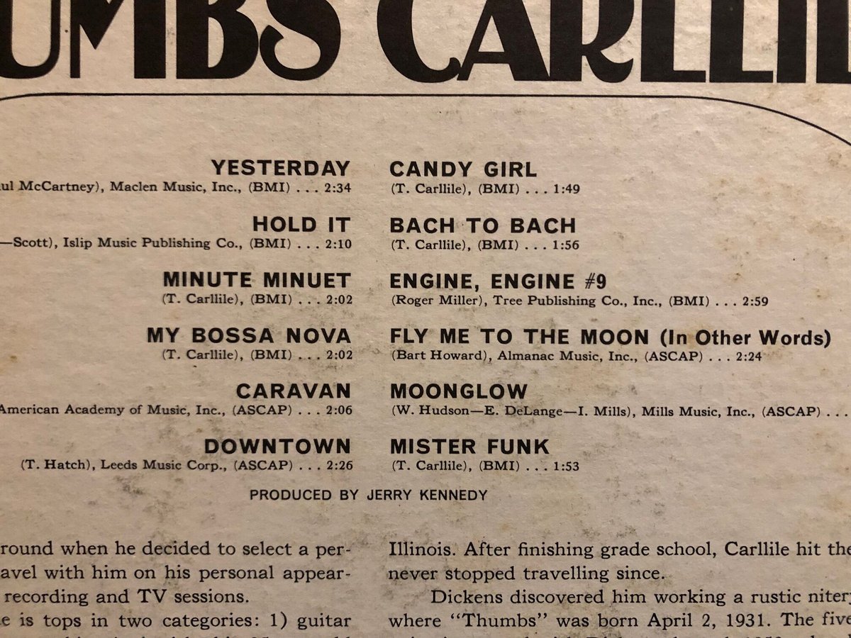 Thumbs Carllile / ROGER MILLER PRESENTS THUMBS 