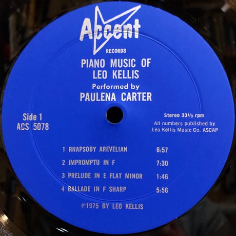 Paulena Carter / THE PIANO MUSIC OF LEO KELLIS