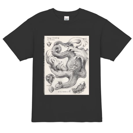 佐野藍個展限定Tシャツ「Image Combing」ブラック