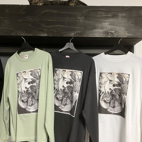 佐野藍個展限定Tシャツ「CAT LINKS」炭のクロ