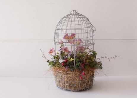 おまかせ　とり籠バスケットL　季節の草花　プランツギャザリング