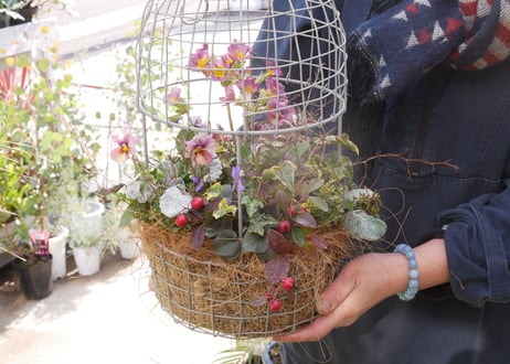 おまかせ　とり籠バスケットL　季節の草花　プランツギャザリング