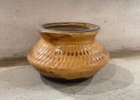 アンバーオーナメントポット　鉢　小・茶