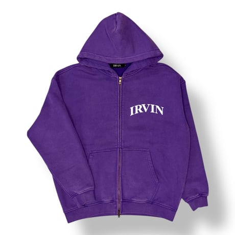 “IRVIN” Big 4 Vintage Dyed Full Zip Hoodie (Purple, White)