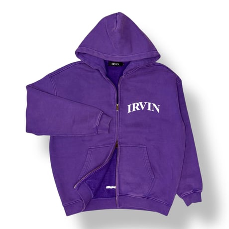 “IRVIN” Big 4 Vintage Dyed Full Zip Hoodie (Purple, White)