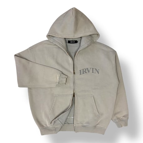 “IRVIN” Big 4 Vintage Dyed Full Zip Hoodie (Grey, Reflective)