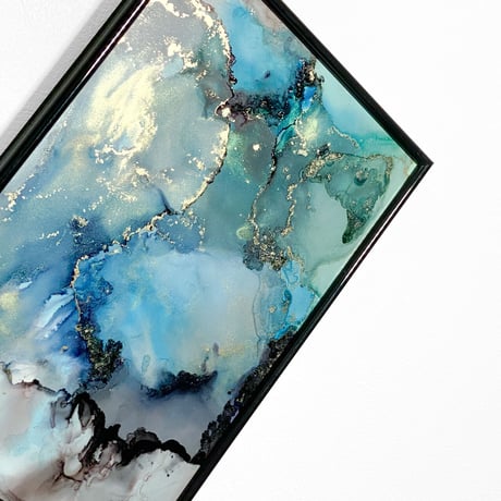 「Twilight sky01／トワイライトスカイ01」 alcohol ink art interior poster／アルコールインクアート インテリアポスター