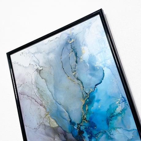 「Dragee Blue01／ドラジェ・ブルー01」 alcohol ink art interior poster／アルコールインクアート インテリアポスター