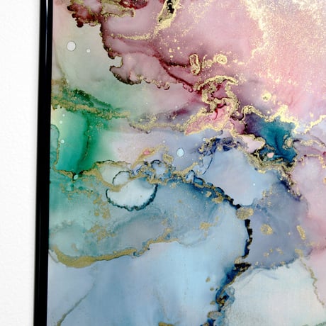 「CyanMagenta 03／シアンマゼンダ 03」 alcohol ink art interior poster／アルコールインクアート インテリアポスター