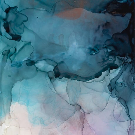 「Midnight Blue 02／ミッドナイトブルー 02」 alcohol ink art interior poster／アルコールインクアート インテリアポスター
