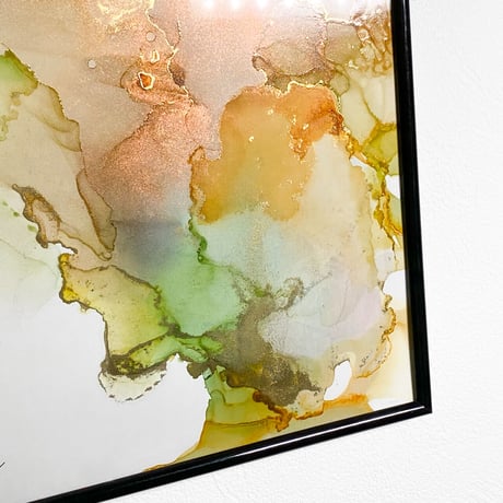 「Marigold 01／マリーゴールド01」 alcohol ink art interior poster／アルコールインクアート インテリアポスター
