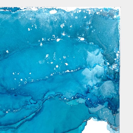 「See Blue 02／シーブルー 02」 alcohol ink art interior poster／アルコールインクアート インテリアポスター
