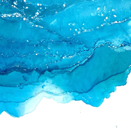 「See Blue 02／シーブルー 02」 alcohol ink art interior poster／アルコールインクアート インテリアポスター
