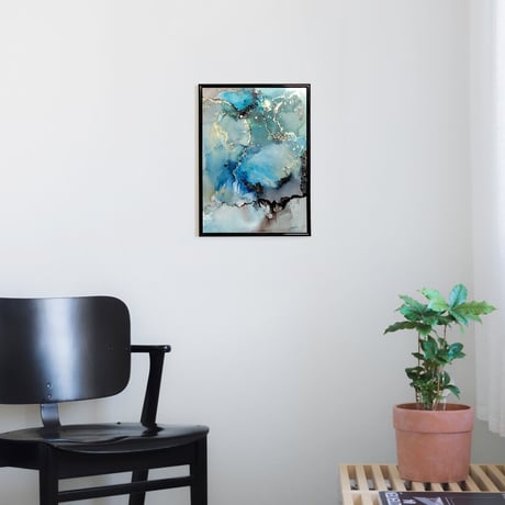 「Twilight sky01／トワイライトスカイ01」 alcohol ink art interior poster／アルコールインクアート インテリアポスター