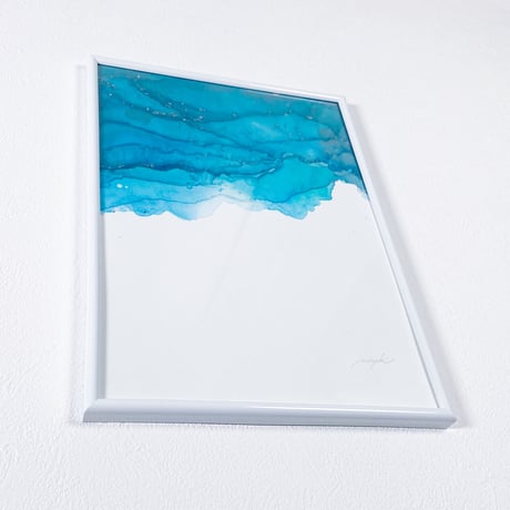 「See Blue 02／シーブルー 02」 alcohol ink art interior poster／アルコールインクアート インテリアポスター
