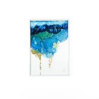 「Marine Blue 01／マリンブルー 01」 alcohol ink art interior poster／アルコールインクアート インテリアポスター