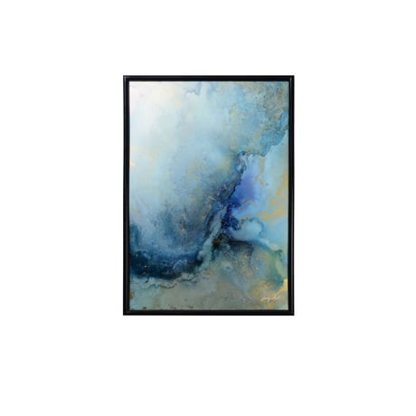 「Bleu de Monet01／ブルー・ドゥ・モネ01」 alcohol ink art interior poster／アルコールインクアート インテリアポスター
