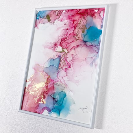 「CyanMagenta 01／シアンマゼンダ 01」 alcohol ink art interior poster／アルコールインクアート インテリアポスター