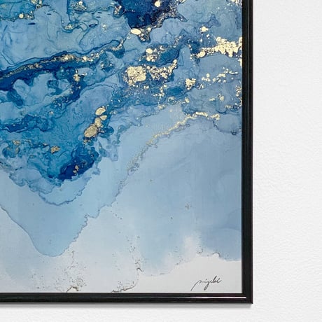 「lapis lazuli01／ラピスラズリ01」 alcohol ink art interior poster／アルコールインクアート インテリアポスター