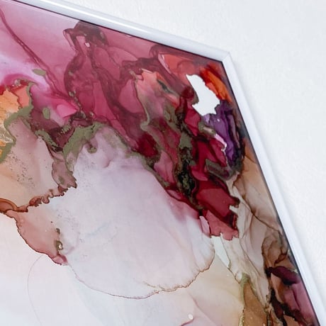 「Poppy Red 01／ポピーレッド 01」 alcohol ink art interior poster／アルコールインクアート インテリアポスター
