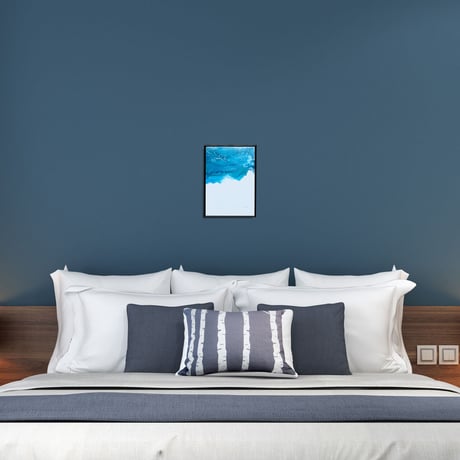 「See Blue 02／シーブルー 02」 alcohol ink art interior poster／アルコールインクアート インテリアポスター