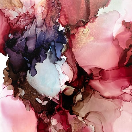 「Bordeaux 01／ボルドー 01」 alcohol ink art interior poster／アルコールインクアート インテリアポスター