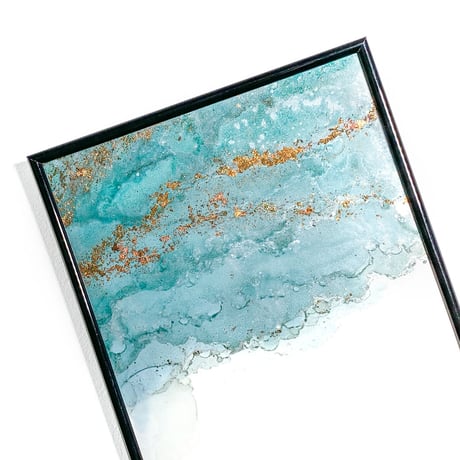 「See Blue 03／シーブルー03」 alcohol ink art interior poster／アルコールインクアート インテリアポスター