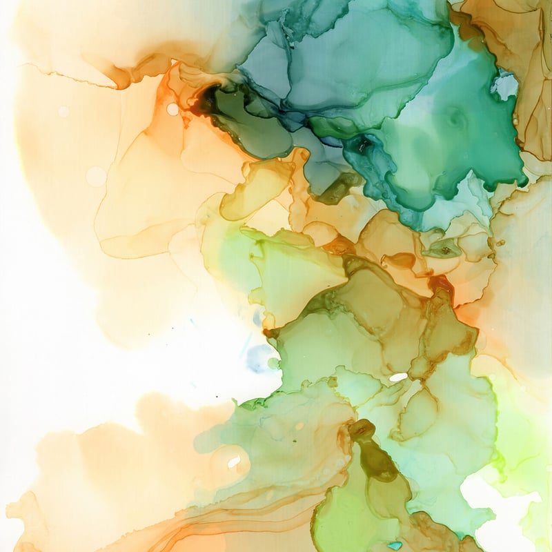 Emerald Green 01／エメラルドグリーン 01」 alcohol ink art