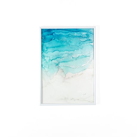 「See Blue 01／シーブルー 01」 alcohol ink art interior poster／アルコールインクアート インテリアポスター